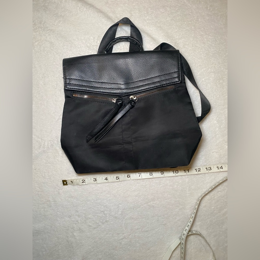 Botkier New York Black Mini Backpack Purse Nylon Small Adjustable Straps - Picture 3 of 6